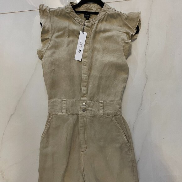Joes jeans, romper, Women combinaison, ruffle, kaki beige, M, NWT - Picture 11 of 12